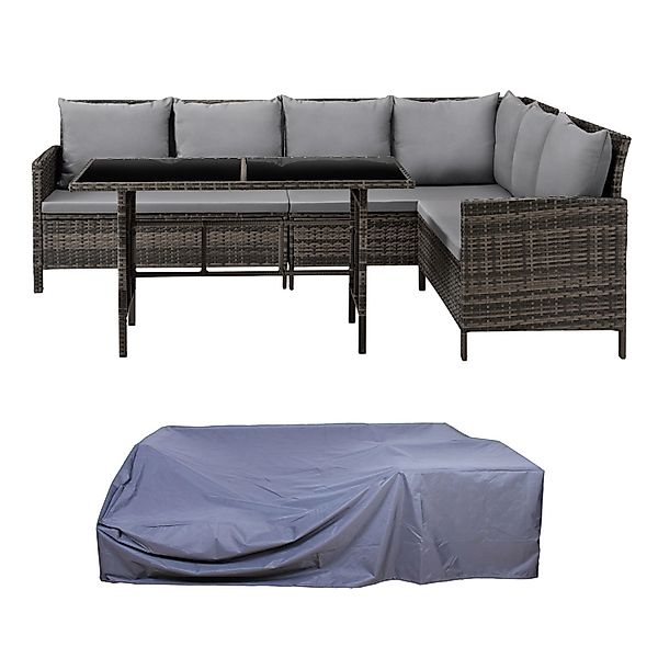 Svita Madison Rattan-Lounge Abdeckhaube Ecksofa Rattan-Lounge Gartenmöbel-S günstig online kaufen