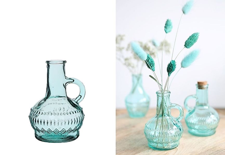 NaDeco Dekovase Glasvase klein "Lille" in Grau, Höhe 10cm, Durchmesser 7 cm günstig online kaufen