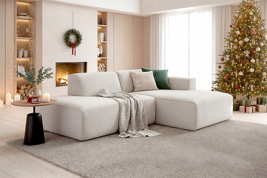 Columbia Ecksofa "Noord mit Kedernaht, Breite 227 cm, L-Form" Cord, Struktu günstig online kaufen