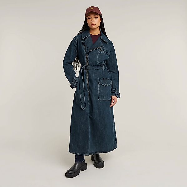 G-STAR Bikerjacke "Long Biker Trench", mit verstellbarem Taillengürtel günstig online kaufen