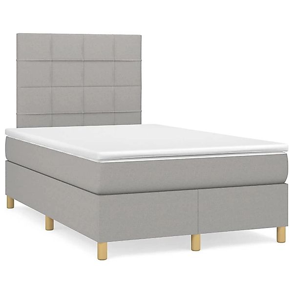 vidaXL Boxspringbett mit Matratze Hellgrau 120x200 cm Stoff1377611 günstig online kaufen