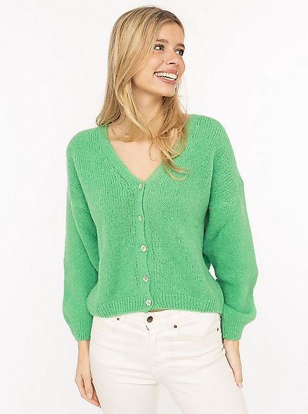 Zwillingsherz Strickjacke "Uni" One Size, Langarm, Knopfleiste, tiefer V-Au günstig online kaufen