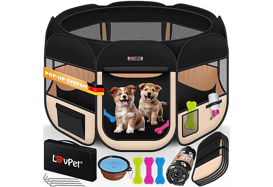 Lovpet Laufstall, Innen- und Außenbereich, inklusive Faltnapf, Decke und Ta günstig online kaufen
