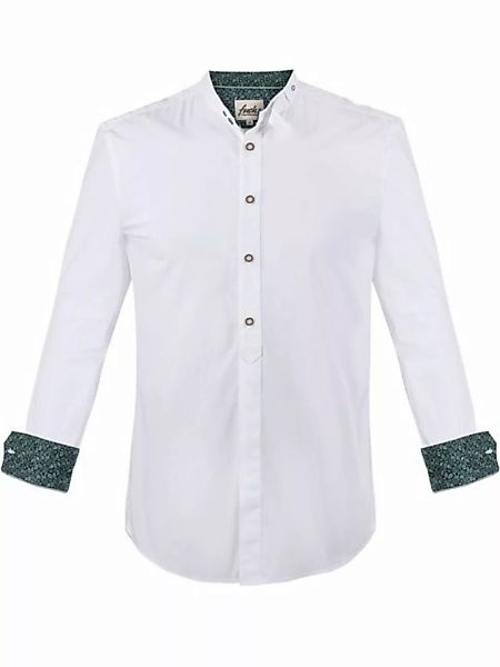 FUCHS Trachtenhemd Hemd Albert weiß-tanne mit Stehkragen günstig online kaufen