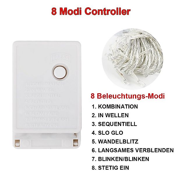 Sunicol Lichterkette 10-100M 8 Modi Lichterkette mit Stecker, für DIY Schla günstig online kaufen