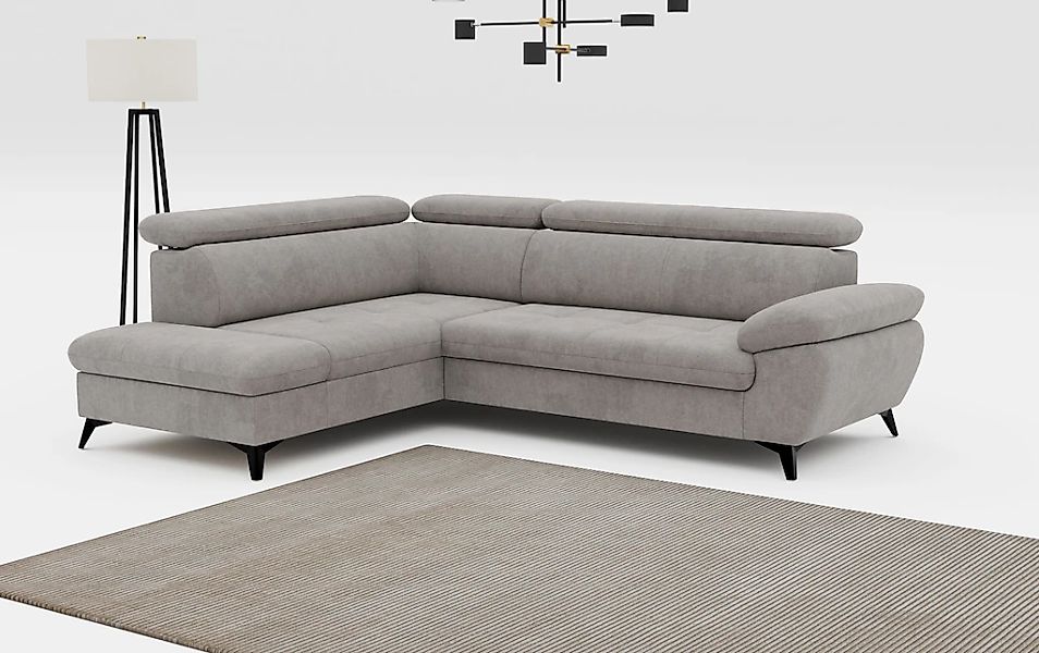 COTTA Ecksofa "Hudson L-Form, B: 256 cm" mit Kopfteilverstellung, optional günstig online kaufen