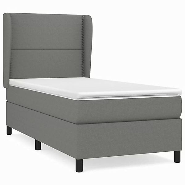 vidaXL Boxspringbett Boxspringbett mit Matratze Schwarz 100x200 cm Stoff Be günstig online kaufen