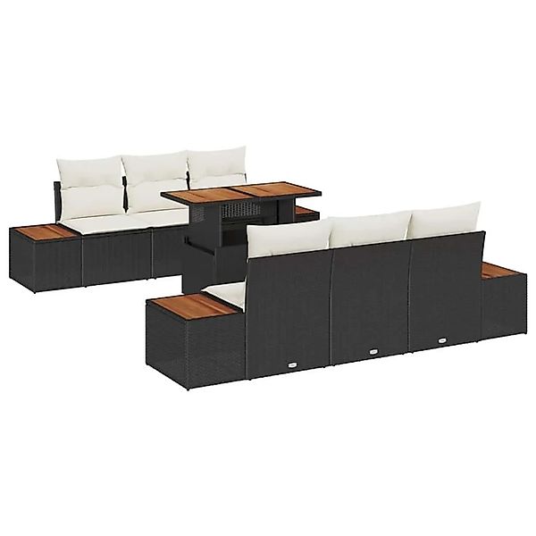 vidaXL Garten Essgruppe mit Kissen 7-Tlg Schwarz und Beige 3350029 günstig online kaufen