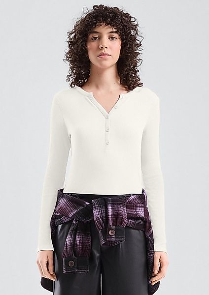 QS Langarmshirt T-Shirt Geripptes Longsleeve günstig online kaufen