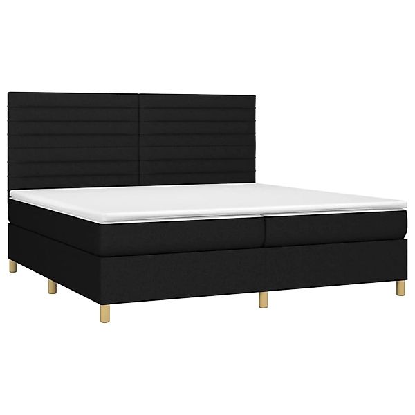 vidaXL Boxspringbett mit Matratze & LED Schwarz 200x200 cm Stoff 3135543 günstig online kaufen