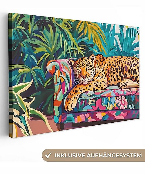 OneMillionCanvasses® Leinwandbild Leopard - Bunt - Tropisch, Fotodruck (1 S günstig online kaufen