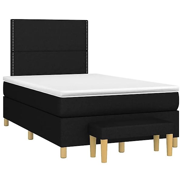 vidaXL Boxspringbett mit Matratze Schwarz 120x190 cm Stoff 3270399 günstig online kaufen