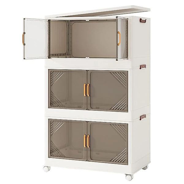 Costway 213 L Aufbewahrungsbox mit Rollen 65 x 39 x 109 cm günstig online kaufen