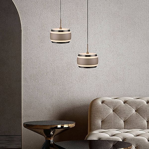 PURE LED-Hängelampe Falling Rings, bronze Ø 13 cm, CCT günstig online kaufen
