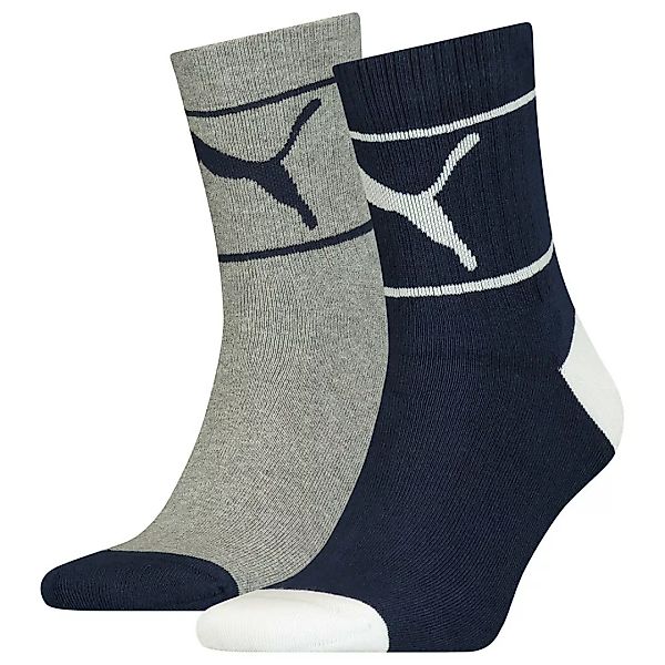 Puma Chill Short Crew Socken 2 Paare EU 39-42 Middle Grey Mélange / Blue günstig online kaufen