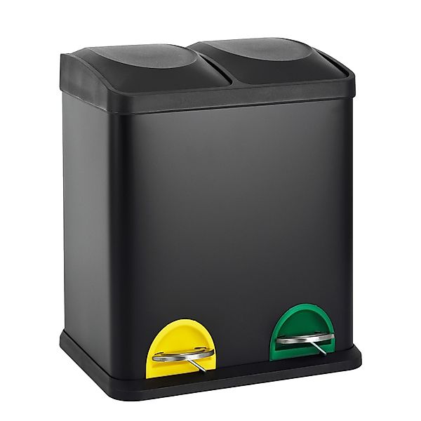 Svita TC2X15 Mülleimer 30L 2x15 Treteimer Papierkorb Mülltrennung Stahl Sch günstig online kaufen