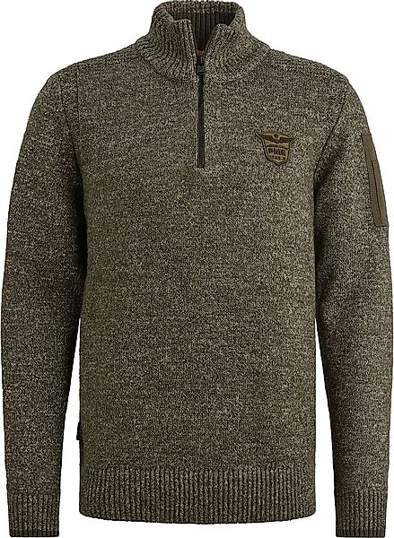 PME Legend Half Zip Sweater Grau Grün - Größe L günstig online kaufen