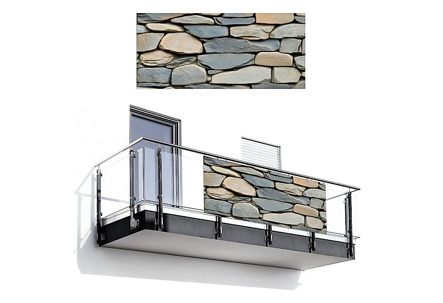 MuchoWow Balkonsichtschutz Steine - Rustikal - Grau (1-St) Balkon Sichtschu günstig online kaufen