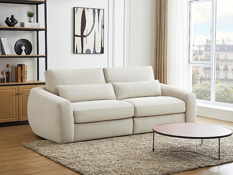 Sofa 3-Sitzer - Stoff - Beige - GUSANA günstig online kaufen