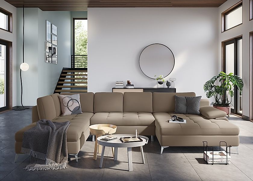 sit&more Wohnlandschaft "Latigo U-Form" mit Mega-Recamiere, wahlweise mit B günstig online kaufen