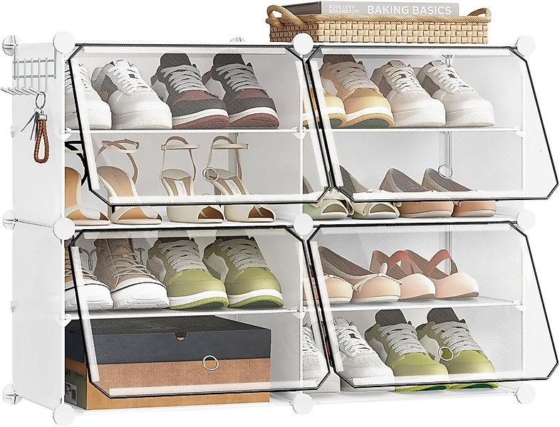 EUGAD Schuhbox (8 St), Schuhorganizer Schuhregal Kunststoff, mit Haken günstig online kaufen