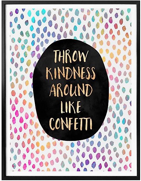 Wall-Art Poster »Kindness Konfetti«, Schriftzug, (1 St.), Poster ohne Bilde günstig online kaufen