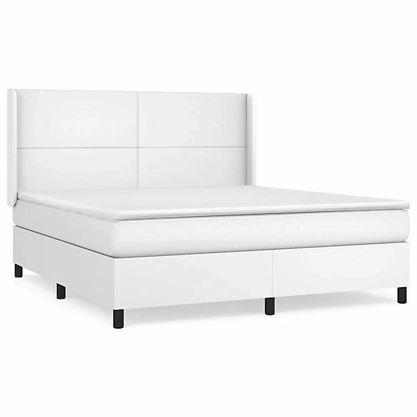 vidaXL Boxspringbett mit Matratze Weiß 160x200 cm Kunstleder1466309 günstig online kaufen