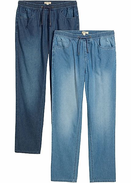 bonprix Schlupfjeans Packung, 2 klassischer Schnitt, aus reiner Baumwolle, günstig online kaufen