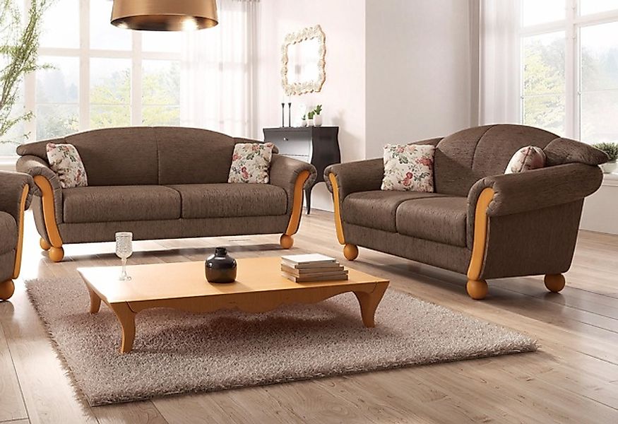 Home affaire Polstergarnitur »Milano, bequem durch Federkern, Landhaus Stil günstig online kaufen