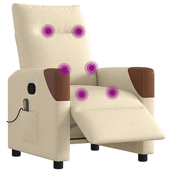 vidaXL Massagesessel Elektrisch Creme Stoff 3324002 günstig online kaufen