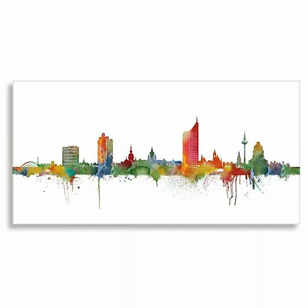 Skyline Von Leipzig - Leinwand - Bilder - Kunst günstig online kaufen