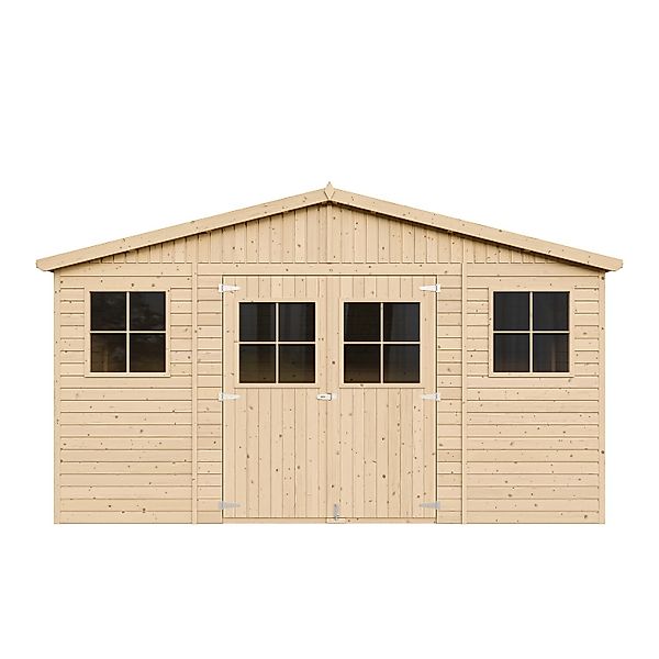 Timbela Gartenhaus Holz Abstellraum M331 11,91 m² mit Fenstern günstig online kaufen