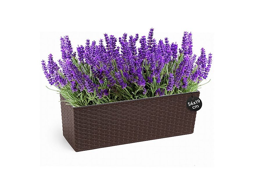 KONZEPT Balkonkasten Hochwertige Blumenkasten Rattan-Optikin, rechteckig 56 günstig online kaufen