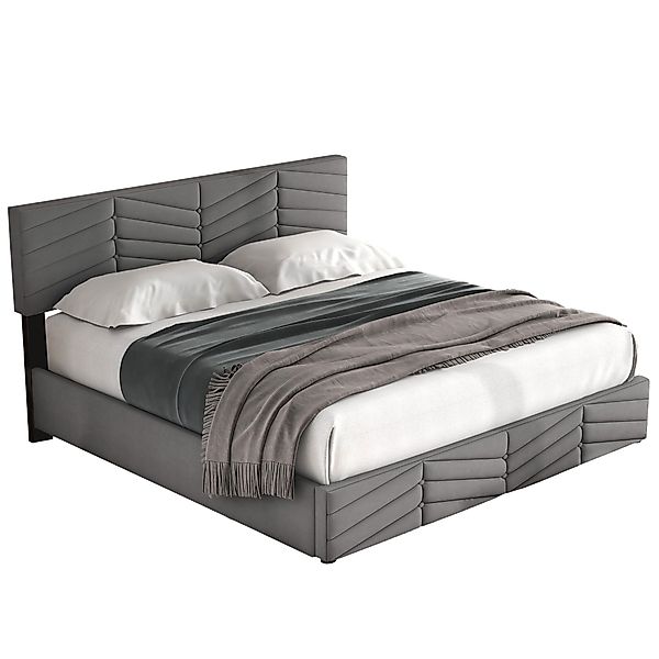 Flieks Polsterbett, Hydraulisches Doppelbett Funktionsbett 160x200cm günstig online kaufen