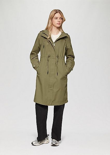 QS Parka Outdoor-Jacke Kapuzenparka aus Baumwolle mit Tunnelzug in der Tail günstig online kaufen