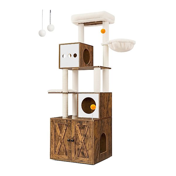 FEANDREA Kratzbaum, mit Katzenklo-Schrank 185cm Kratzsäule günstig online kaufen