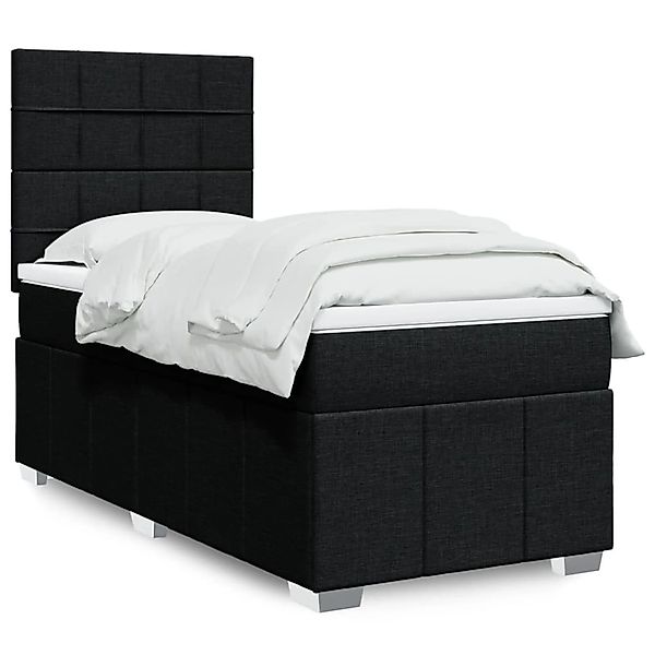 vidaXL Boxspringbett mit Matratze Schwarz 90x190 cm Stoff 3293825 günstig online kaufen