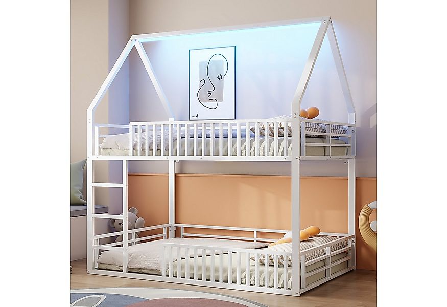 Merax Etagenbett mit LED-Beleuchtung (Hochbett Kinderhaus Hausbett, 1-St), günstig online kaufen