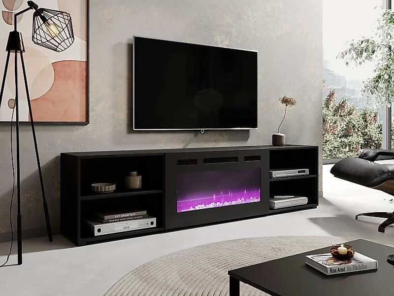 MIRJAN24 TV-Schrank Polo 200 (mit Elektrische Kamin) Realistische LED-Flamm günstig online kaufen