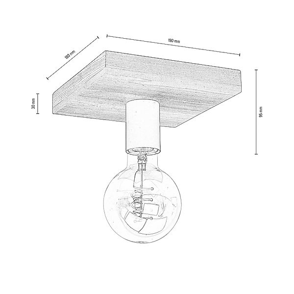 Envostar Lobo Deckenlampe 1fl. Kiefer grau günstig online kaufen