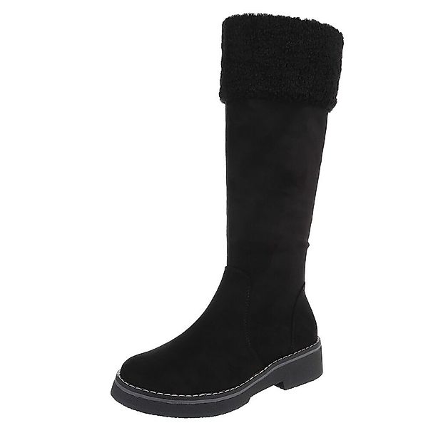 Ital-Design Kniehohe Damenstiefel mit kuscheligem Bund günstig online kaufen