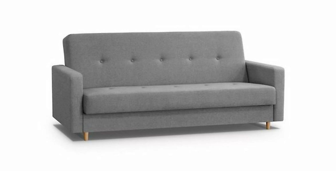 Beautysofa 3-Sitzer Sofa für 3 Personen ADELINE Holzfüße Skandinavisch Pols günstig online kaufen