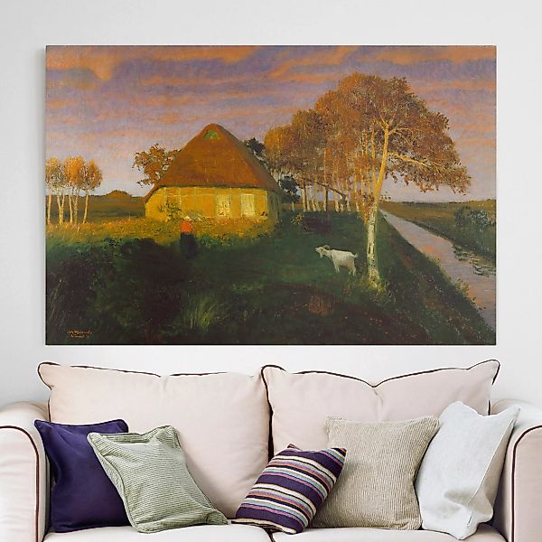 Leinwandbild - Querformat Otto Modersohn - Moorkate im Abendsonnenschein günstig online kaufen