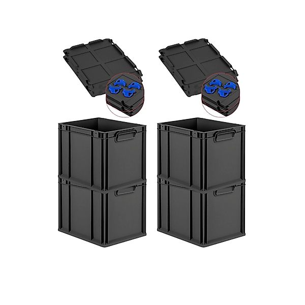 PROREGAL SuperSparSet 4x Eurobox Nextgen Grip Mit Auflagedeckel Und Blauen günstig online kaufen