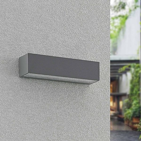 Arcchio LED-Außenwandlampe Lengo, 25 cm, 1-flg., grau, CCT günstig online kaufen