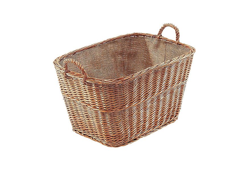 Kobolo Kaminholzkorb Holzkorb eckig gekochte Weide Leinen Gr 1 günstig online kaufen