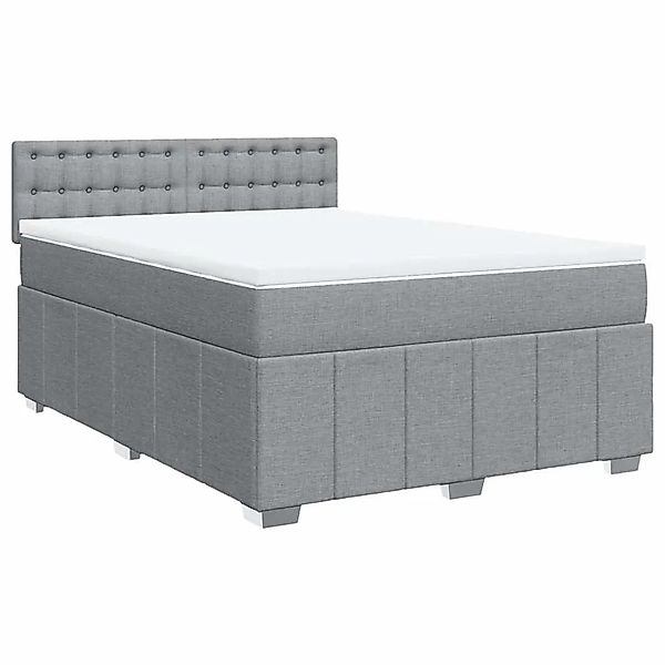 vidaXL Boxspringbett mit Matratze Hellgrau 140x200 cm Stoff 3287105 günstig online kaufen
