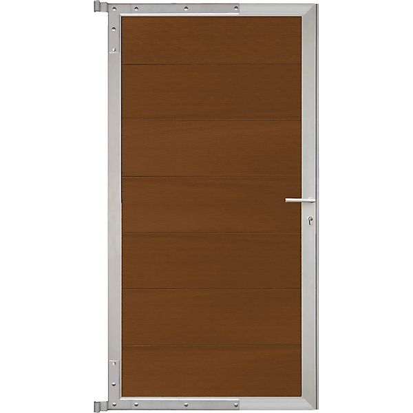 GartenLand Steckzauntor Ameland Co-extrudiert ca. 90 x 175 cm WPC Ipê Alumi günstig online kaufen