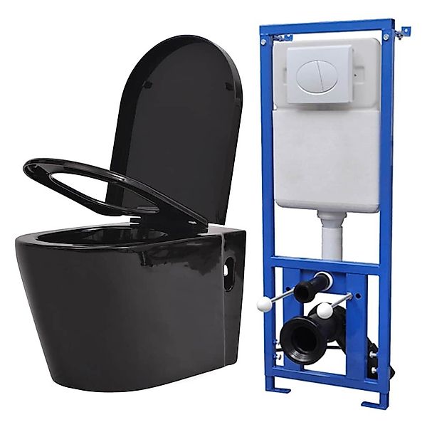 vidaXL Tiefspül-WC Hänge-Toilette mit Einbau-Spülkasten Keramik günstig online kaufen