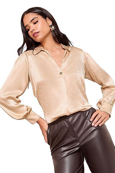 Friends Like These Langarmbluse Friends Like These Bluse mit Kragen und Kno günstig online kaufen